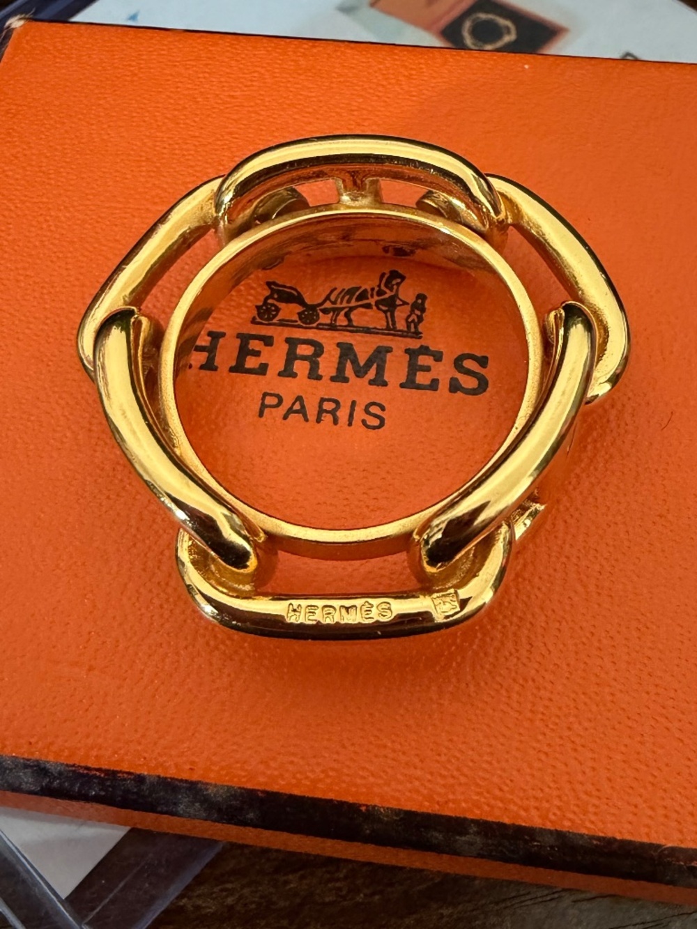 Hermes Chaine D'ancre Scarf Ring (with COA)